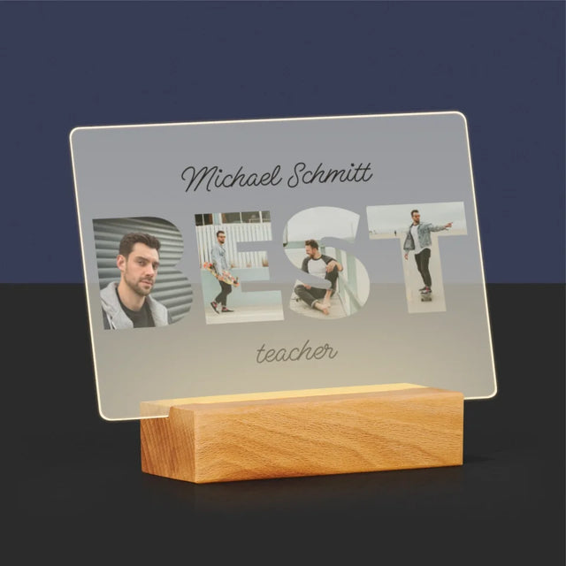 Buchstaben-Collage: Best Teacher - Druck Auf Acrylglas