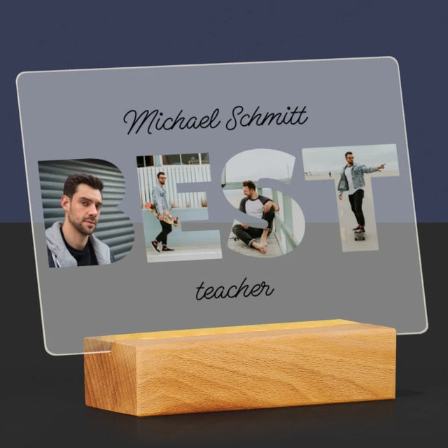 Buchstaben-Collage: Best Teacher - Druck Auf Acrylglas