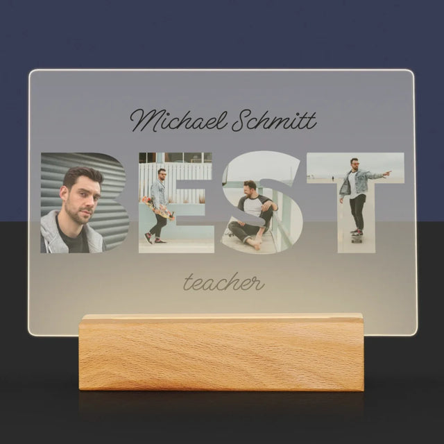 Buchstaben-Collage: Best Teacher - Druck Auf Acrylglas