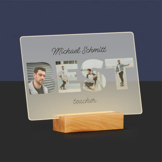 Buchstaben-Collage: Best Teacher - Druck Auf Acrylglas