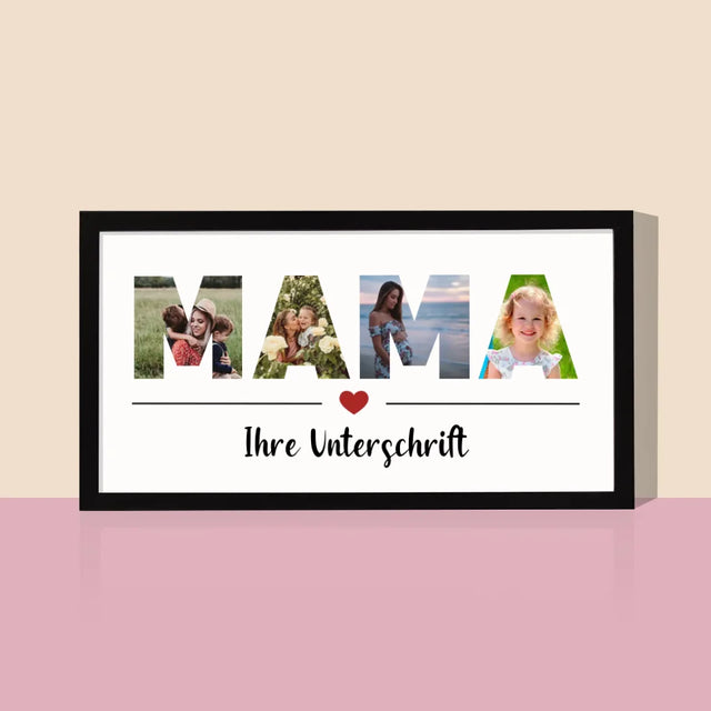 Buchstaben-Collage: Mama - Druck Mit Rahmen 20X40