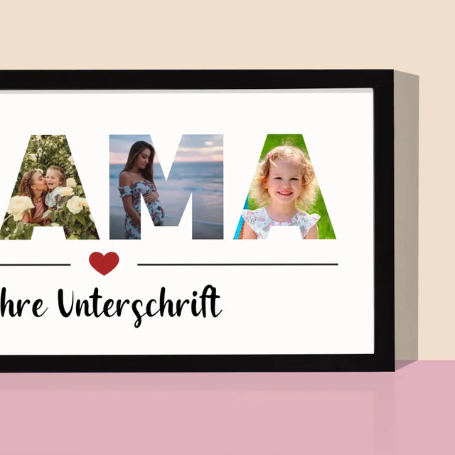 Buchstaben-Collage: Mama - Druck Mit Rahmen 20X40