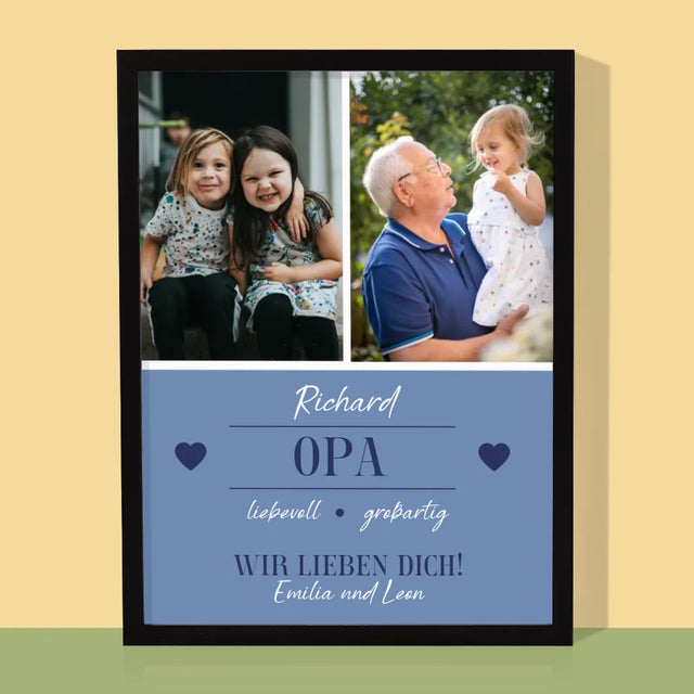 Fotocollage: Geliebter Opa - Druck Mit Rahmen 30X40