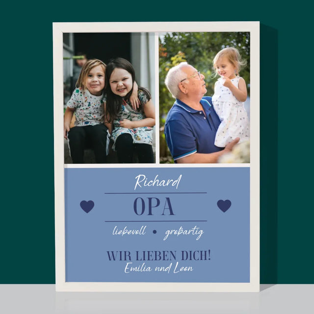 Fotocollage: Geliebter Opa - Druck Mit Rahmen 30X40