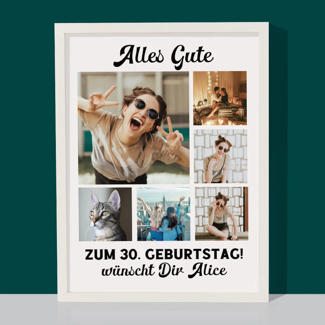 Fotocollage: Geburtstags-Collage - Druck Mit Rahmen 30X40