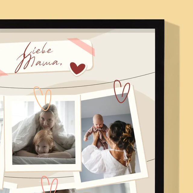 Fotocollage: Mama, Danke Für Alles - Druck Mit Rahmen 30X40