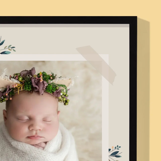 Geburtsdatum: Geburtsdatum Blumen - Druck Mit Rahmen 30X40