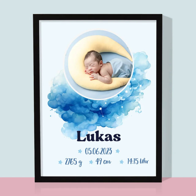 Geburtsdatum: Sternzeichen Junge - Druck Mit Rahmen 30X40