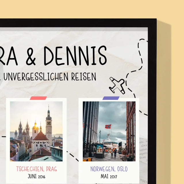 Unsere Geschichte: Unsere Unvergesslichen Reisen - Druck Mit Rahmen 30X40