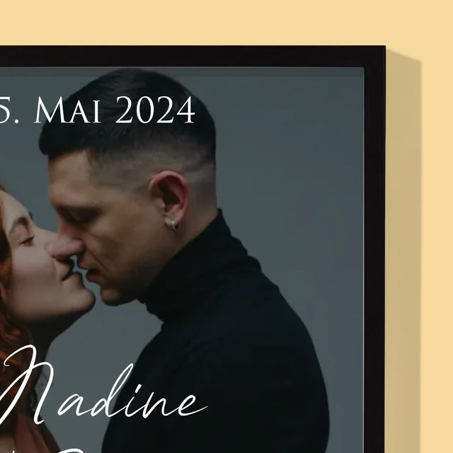 Foto Und Unterschrift: Hochzeitsfoto Glückwünsche - Druck Mit Rahmen 30X40