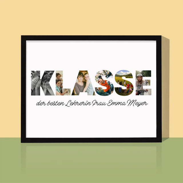 Buchstaben-Collage: Klasse - Druck Mit Rahmen 30X40