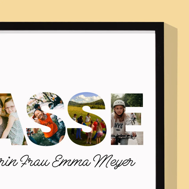 Buchstaben-Collage: Klasse - Druck Mit Rahmen 30X40