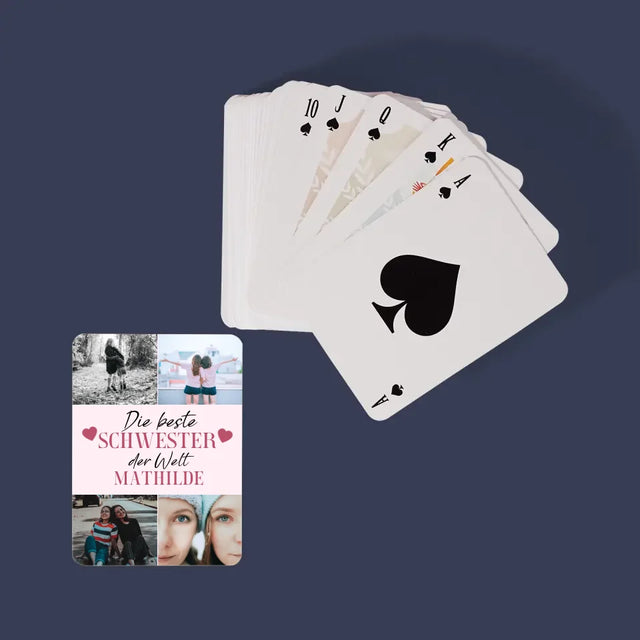 Fotocollage: Beste Schwester Der Welt - Spielkarten