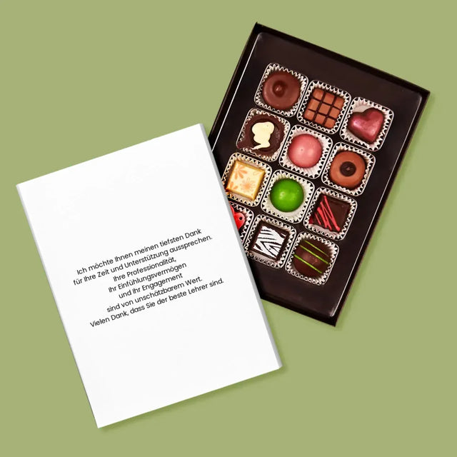Buchstaben-Collage: Best Teacher - Pralinen