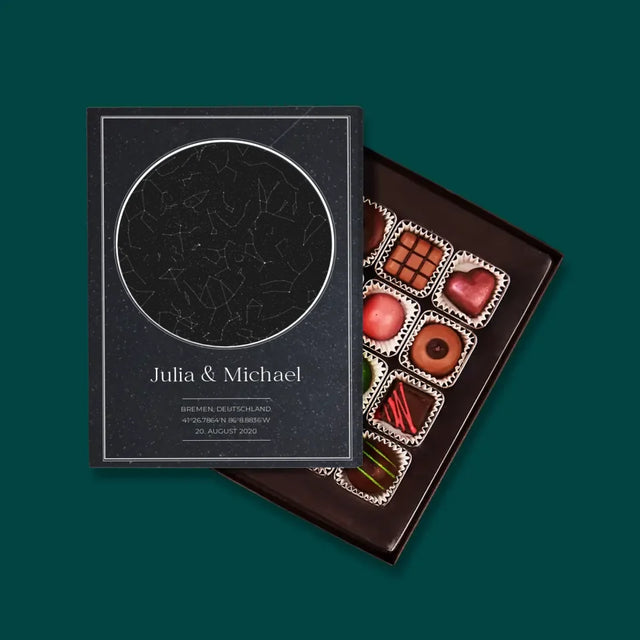 Sternkarte: Sternkarte: Verliebte - Pralinen