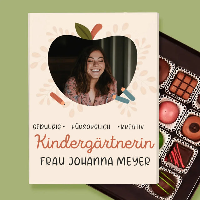 Foto Und Unterschrift: Kindergärtnerin - Pralinen