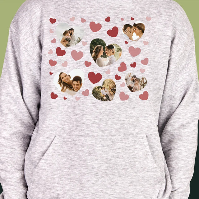 Fotocollage: Herzen Foto - Kapuzenpullover Für Herren