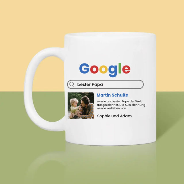 Foto Und Unterschrift: Bester Papa Google-Suche - Tasse