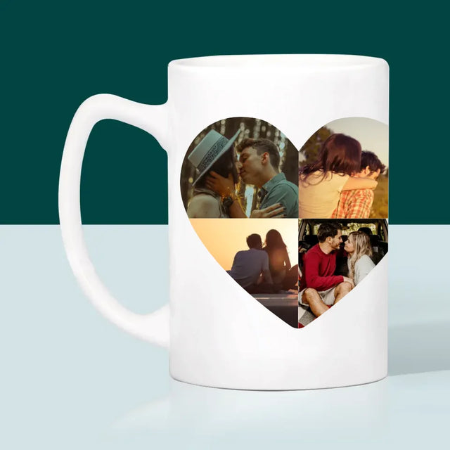 Form-Collage: Jahrestag Herz - Tasse