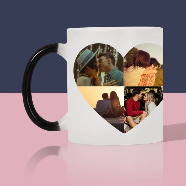 Form-Collage: Jahrestag Herz - Tasse