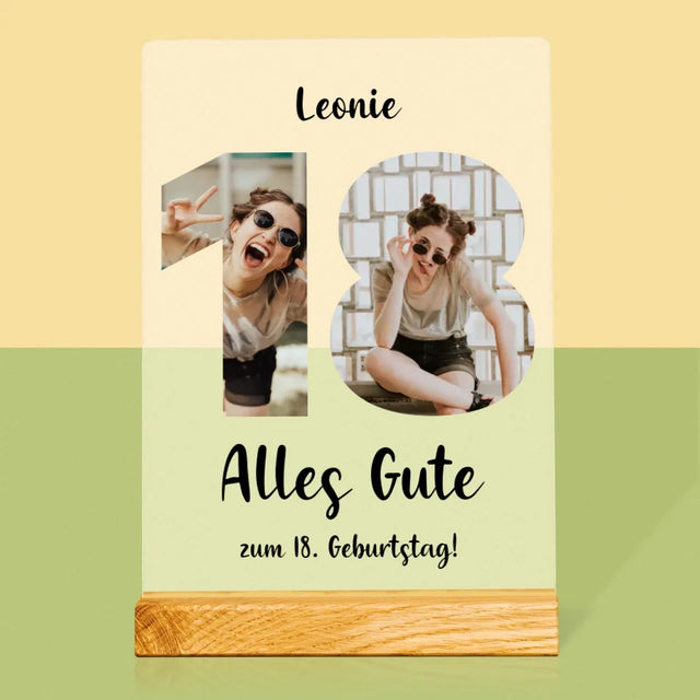 Buchstaben-Collage: 18. Geburtstag - Druck Auf Acrylglas
