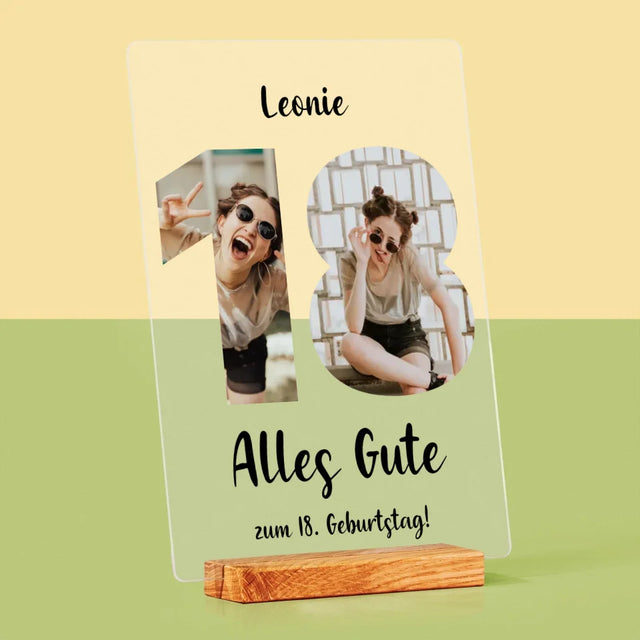 Buchstaben-Collage: 18. Geburtstag - Druck Auf Acrylglas