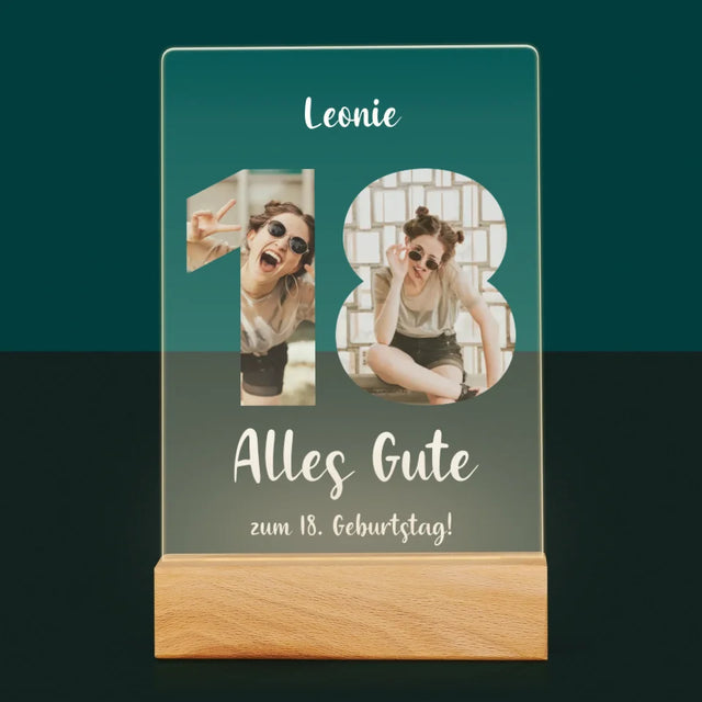 Buchstaben-Collage: 18. Geburtstag - Druck Auf Acrylglas