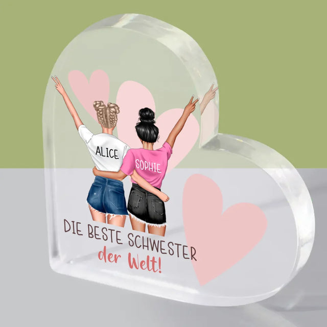 Avatar Creator: Beste Schwester Der Welt - Acrylblock Herz
