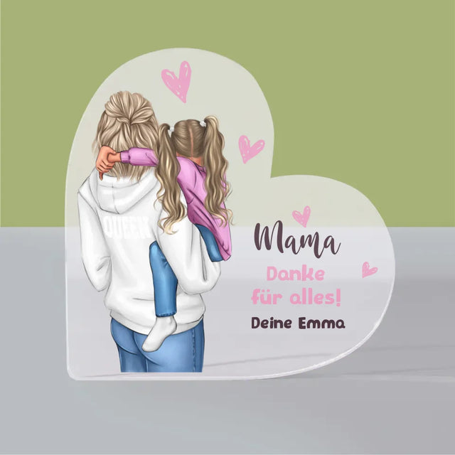 Avatar Creator: Mama Mit Kind - Acrylblock Herz