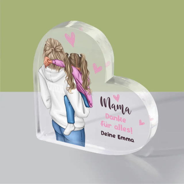 Avatar Creator: Mama Mit Kind - Acrylblock Herz