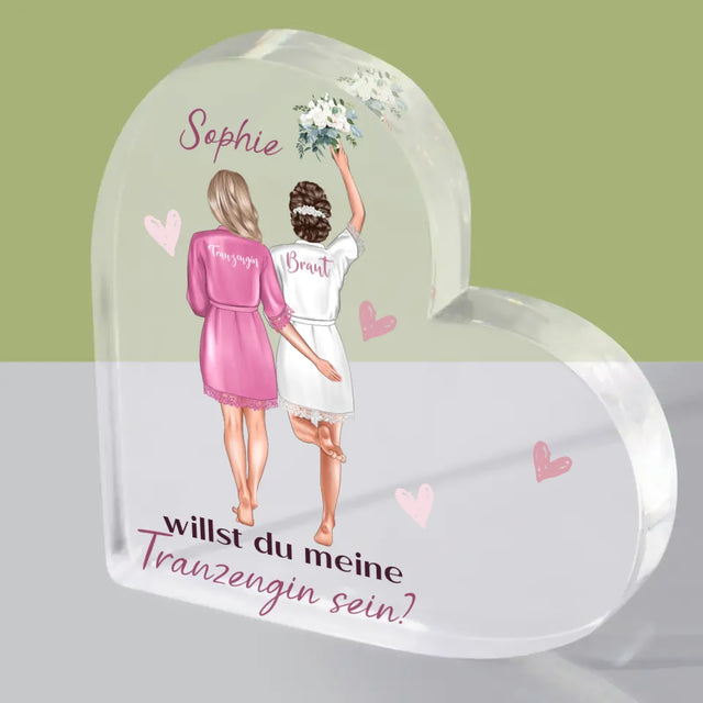 Avatar Creator: Willst Du Meine Trauzeugin Sein? - Acrylblock Herz