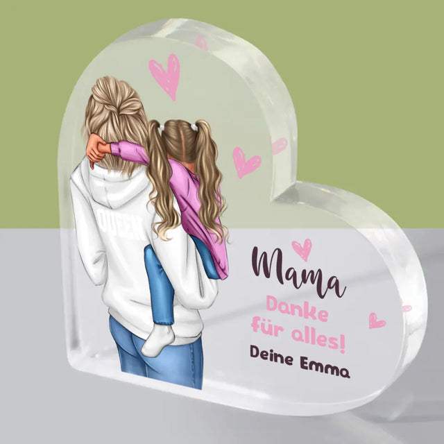 Avatar Creator: Mama Mit Kind - Acrylblock Herz