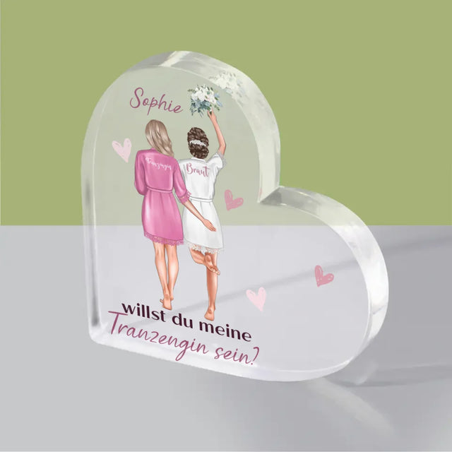 Avatar Creator: Willst Du Meine Trauzeugin Sein? - Acrylblock Herz