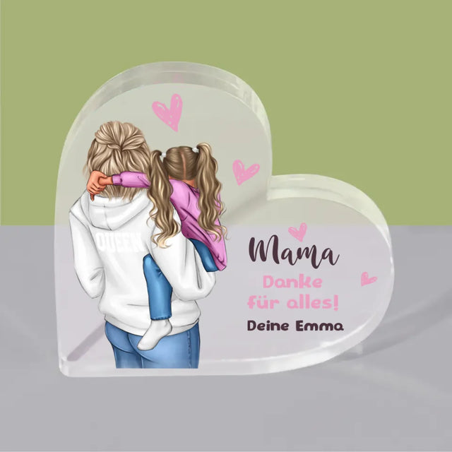 Avatar Creator: Mama Mit Kind - Acrylblock Herz