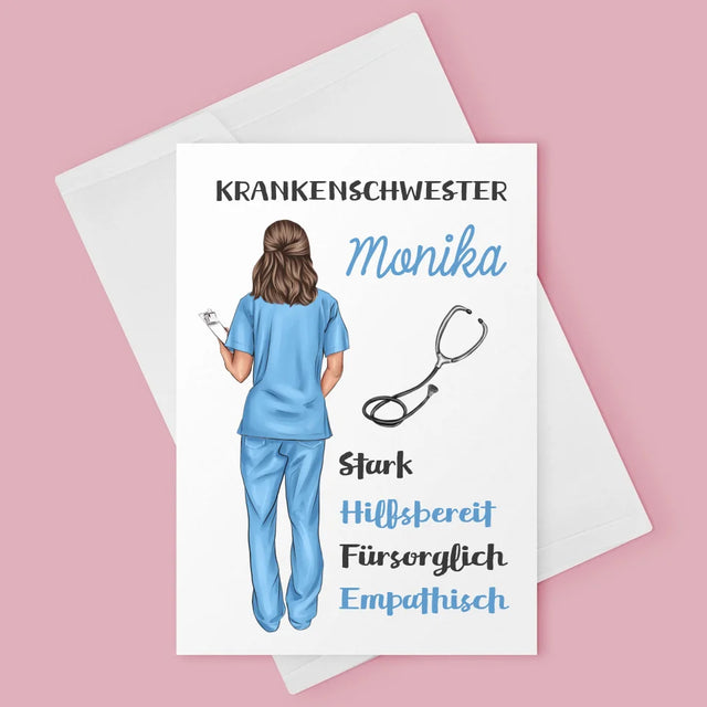 Avatar Creator: Krankenschwester Eigenschaften - Glückwunschkarte