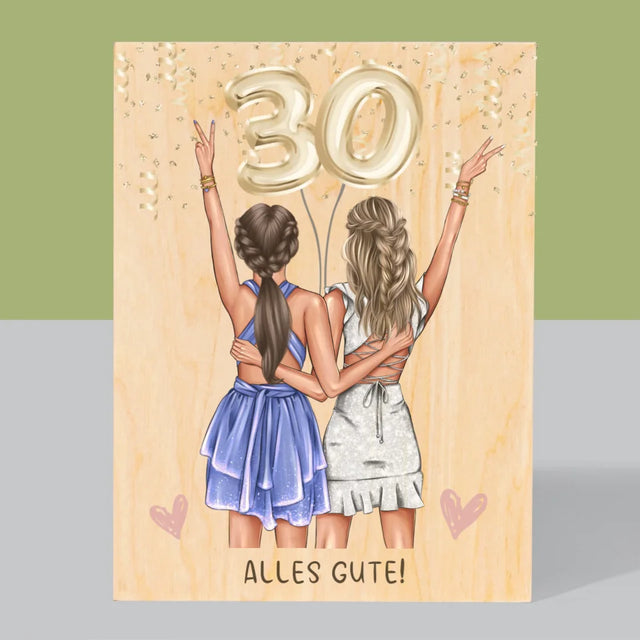 Avatar Creator: Freundinnen 30. Geburtstag - Druck Auf Holz