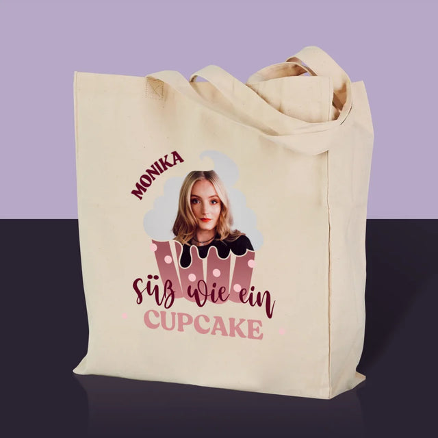 Foto Und Unterschrift: Süß Wie Ein Cupcake - Stofftasche