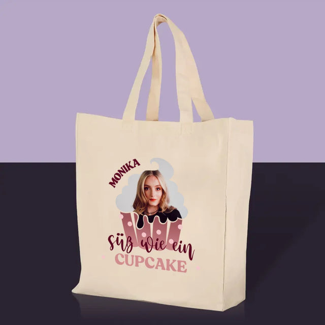 Foto Und Unterschrift: Süß Wie Ein Cupcake - Stofftasche