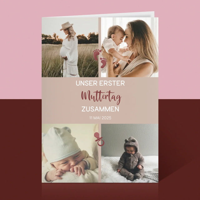 Fotocollage: Unser Erster Muttertag - Glückwunschkarte