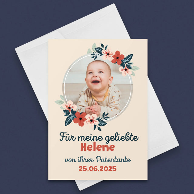 Foto Und Unterschrift: Für Die Taufe - Glückwunschkarte