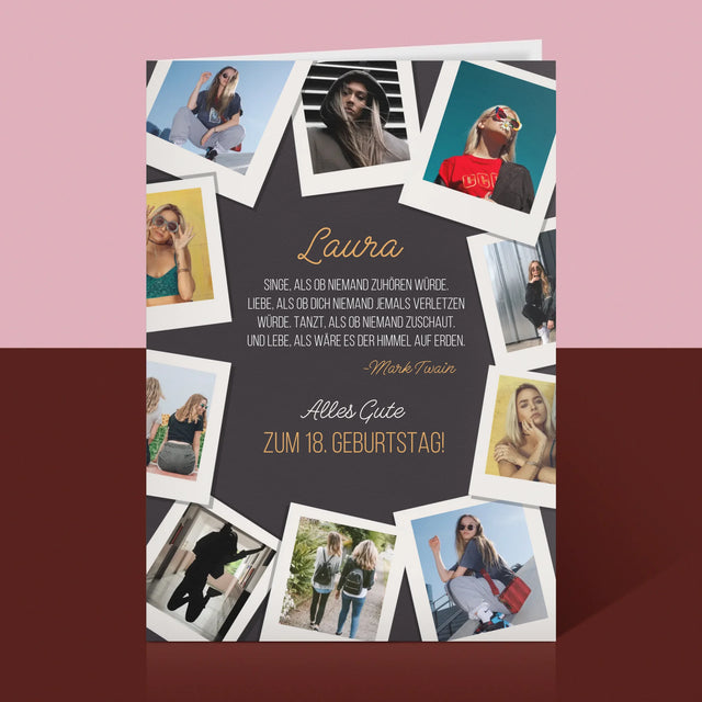 Fotocollage: Geburtstagswünsche - Glückwunschkarte