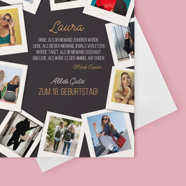 Fotocollage: Geburtstagswünsche - Glückwunschkarte