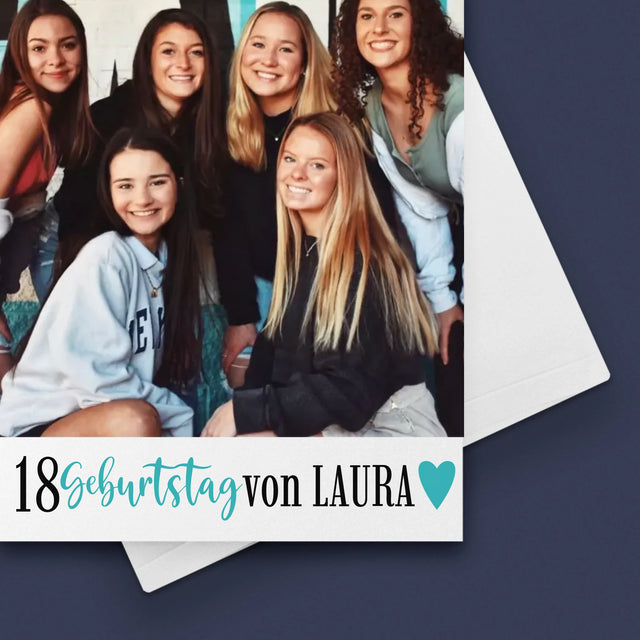 Foto Und Unterschrift: 18. Geburtstag-Erinnerung - Glückwunschkarte