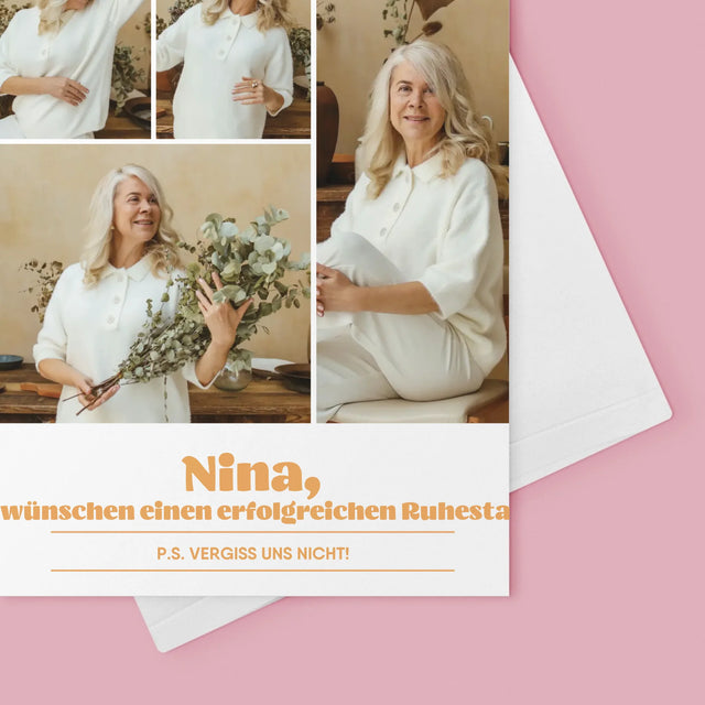 Fotocollage: Erfolgreicher Ruhestand - Glückwunschkarte