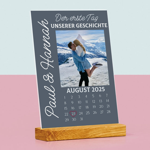 Foto Und Unterschrift: Der Erste Tag Unserer Geschichte - Druck Auf Acrylglas