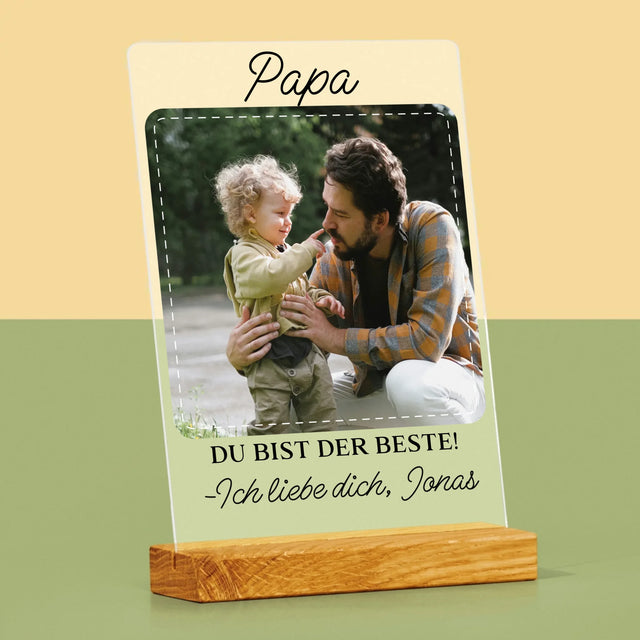 Foto Und Unterschrift: Der Beste Papa - Druck Auf Acrylglas