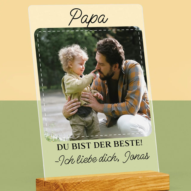 Foto Und Unterschrift: Der Beste Papa - Druck Auf Acrylglas