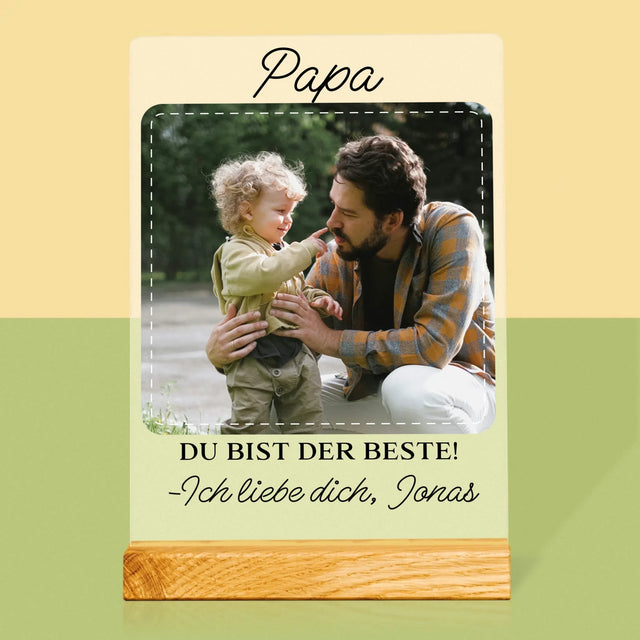 Foto Und Unterschrift: Der Beste Papa - Druck Auf Acrylglas