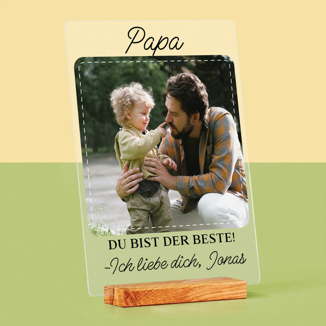 Foto Und Unterschrift: Der Beste Papa - Druck Auf Acrylglas