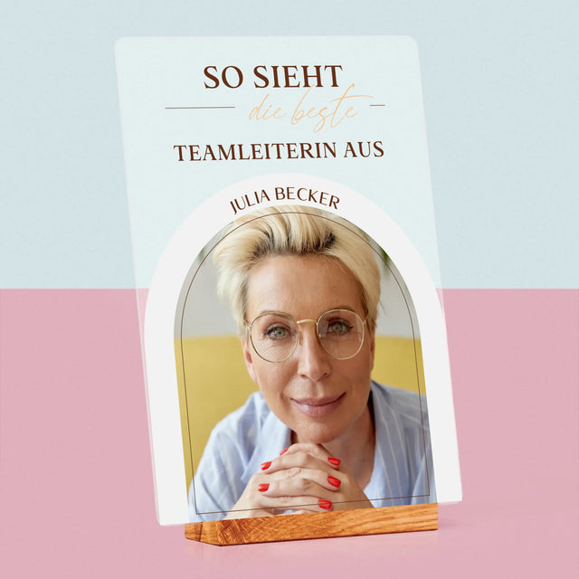 Foto Und Unterschrift: Bester Teamleiter - Druck Auf Acrylglas